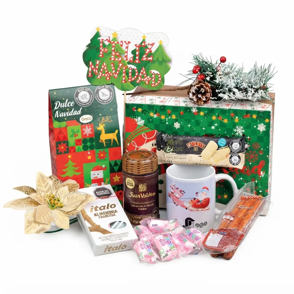 anchetas-navidenas-elegantes-estrellas-en-canasta-de mimbre-con-producto-premium